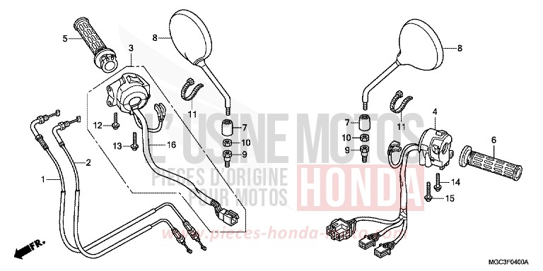 SWITCH/CABLE for CB1100 ABS CANDY GLORY RED-U (R101) from 2013